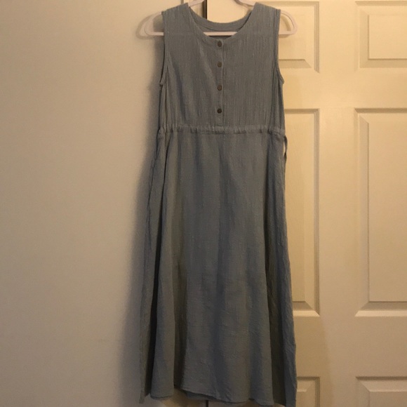 Light Blue Flax Dress - Picture 1 of 5